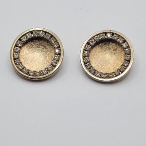 Crystal Stud Gold Tone Shoe Clips